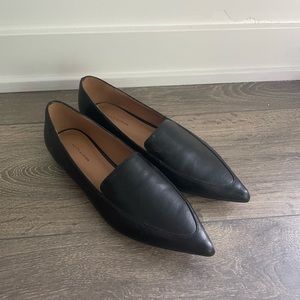 Women’s black leather flats